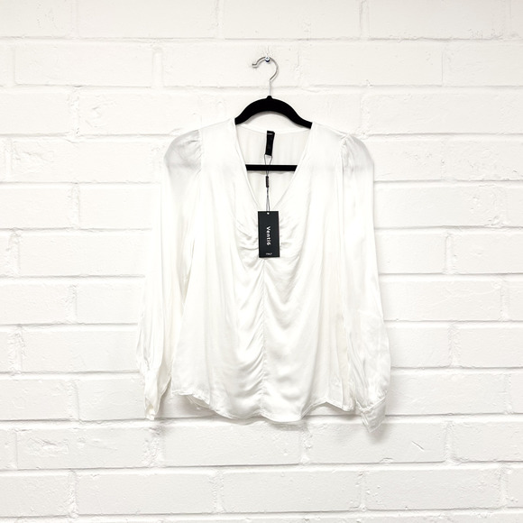 🛑 SALE 🌻 Silk Blend White Blouse Top Venti - Picture 3 of 4